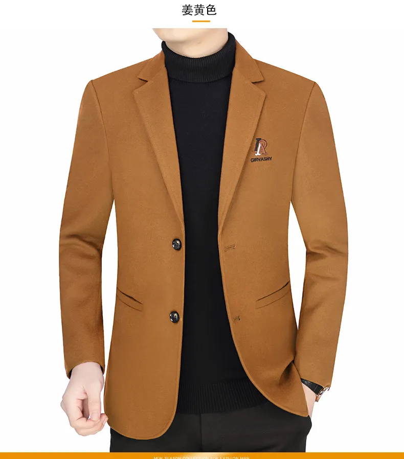 Men's Casual Wool Blazer Jacket Spring Autumn 2026 Style Single-Piece Suit for Middle-Aged Dads showcase 12