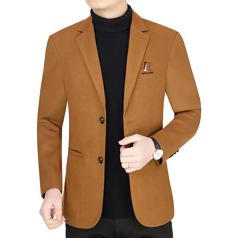 Men's Casual Wool Blazer Jacket Spring Autumn 2026 Style Single-Piece Suit for Middle-Aged Dads thumbnail 3