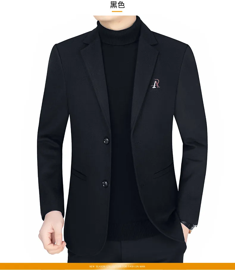 Men's Casual Wool Blazer Jacket Spring Autumn 2026 Style Single-Piece Suit for Middle-Aged Dads showcase 18