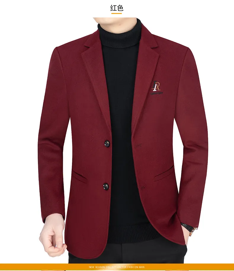 Men's Casual Wool Blazer Jacket Spring Autumn 2026 Style Single-Piece Suit for Middle-Aged Dads showcase 9