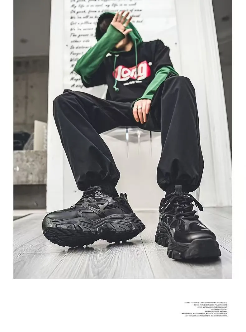 Men's White Breathable Mesh Sneakers 2025 New Winter Thick-Soled Non-Slip Versatile Height-Increasing Sports Dad Shoes showcase 16