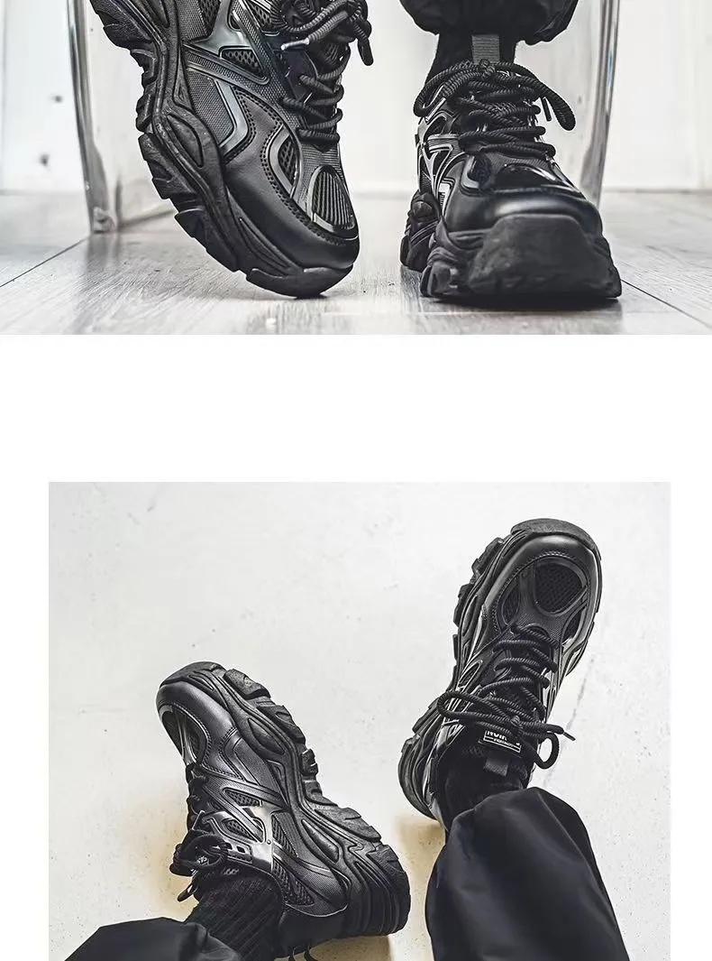 Men's White Breathable Mesh Sneakers 2025 New Winter Thick-Soled Non-Slip Versatile Height-Increasing Sports Dad Shoes showcase 19