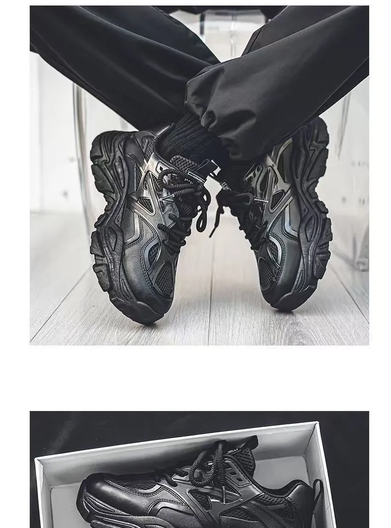 Men's White Breathable Mesh Sneakers 2025 New Winter Thick-Soled Non-Slip Versatile Height-Increasing Sports Dad Shoes showcase 17