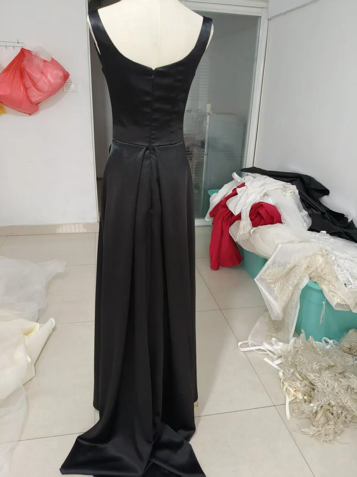 Elegant Satin Long Sleeve Wedding Dress for Banquet, Bridal Gown, Empress Dowager Inspired Design, Formal Evening Party Attire showcase 12