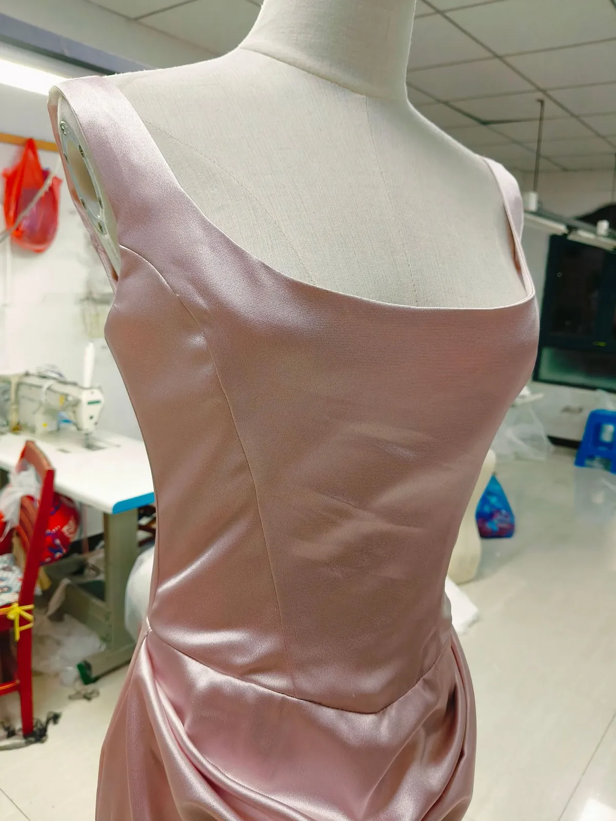 Elegant Satin Long Sleeve Wedding Dress for Banquet, Bridal Gown, Empress Dowager Inspired Design, Formal Evening Party Attire showcase 16
