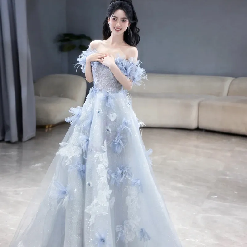 Elegant Blue Evening Gown for Women, 2026 Luxury Niche Design, Perfect for Weddings, Birthdays, and Special Occasions thumbnail 4