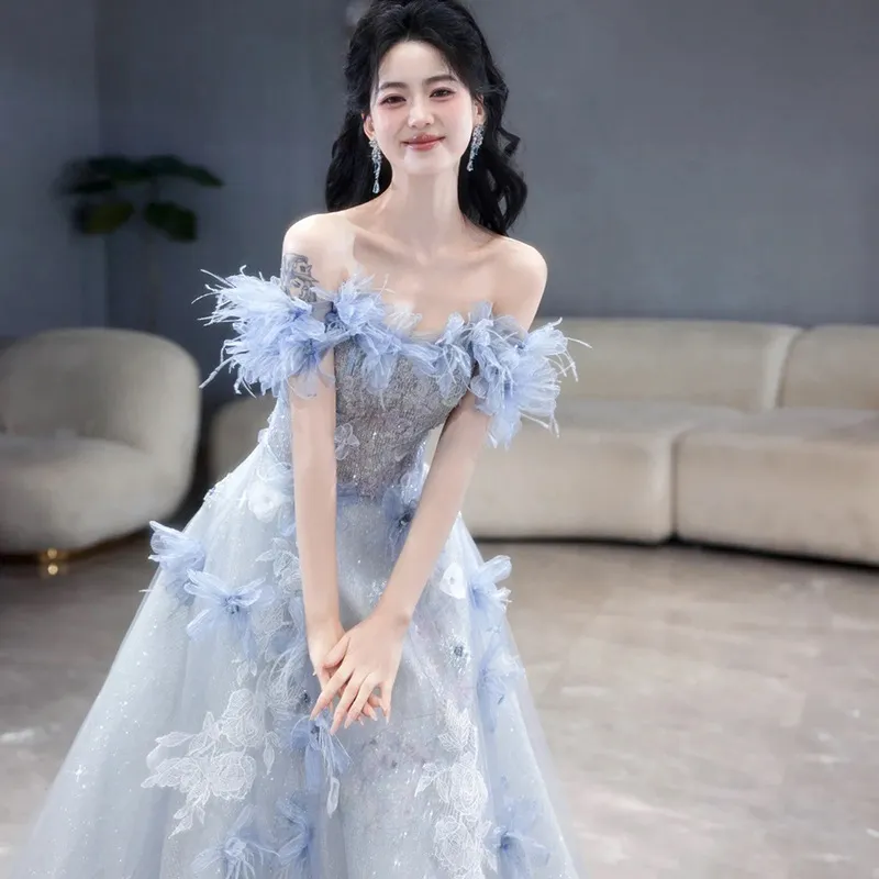 Elegant Blue Evening Gown for Women, 2026 Luxury Niche Design, Perfect for Weddings, Birthdays, and Special Occasions thumbnail 3