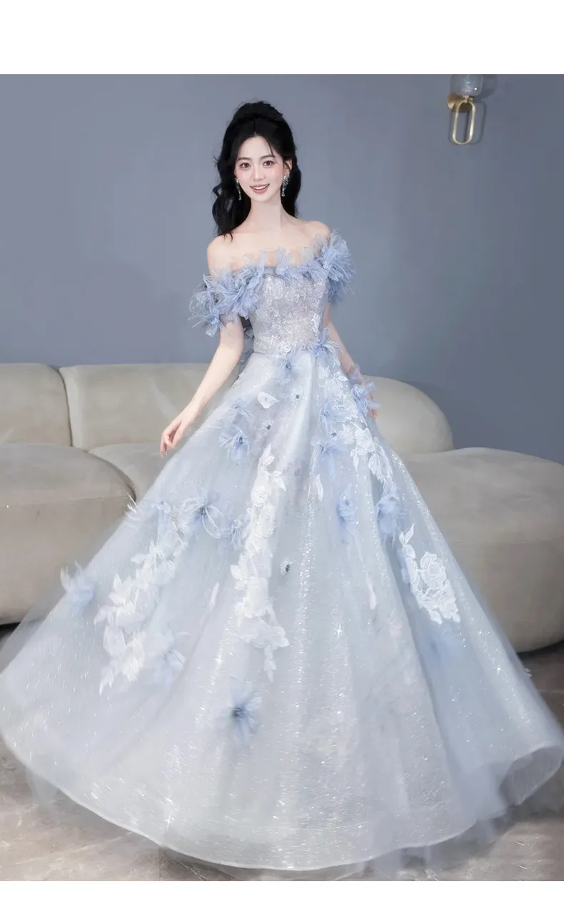Elegant Blue Evening Gown for Women, 2026 Luxury Niche Design, Perfect for Weddings, Birthdays, and Special Occasions showcase 10