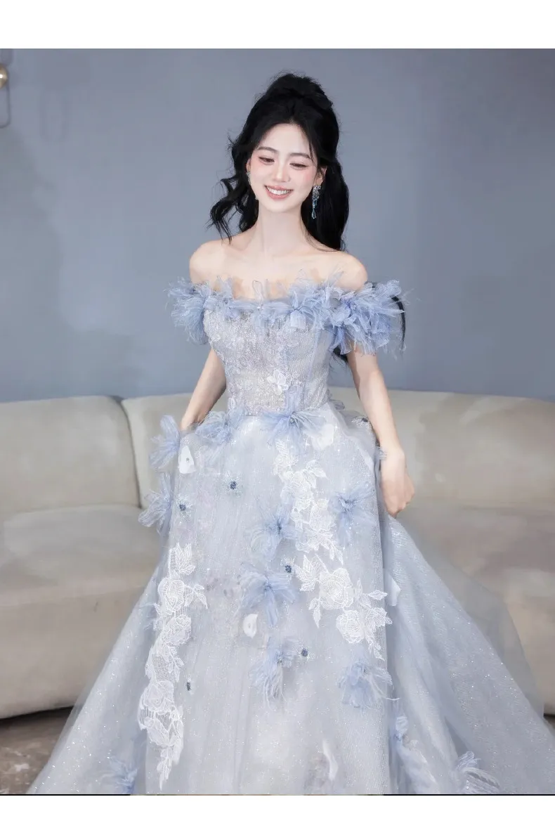 Elegant Blue Evening Gown for Women, 2026 Luxury Niche Design, Perfect for Weddings, Birthdays, and Special Occasions showcase 7