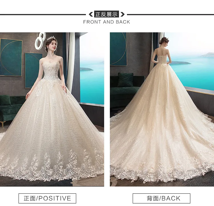 Elegant Strapless Slimming Wedding Dress 2026 Forest Style Bride Gown with Trailing Hem for a Simple and Chic Bridal Look showcase 8