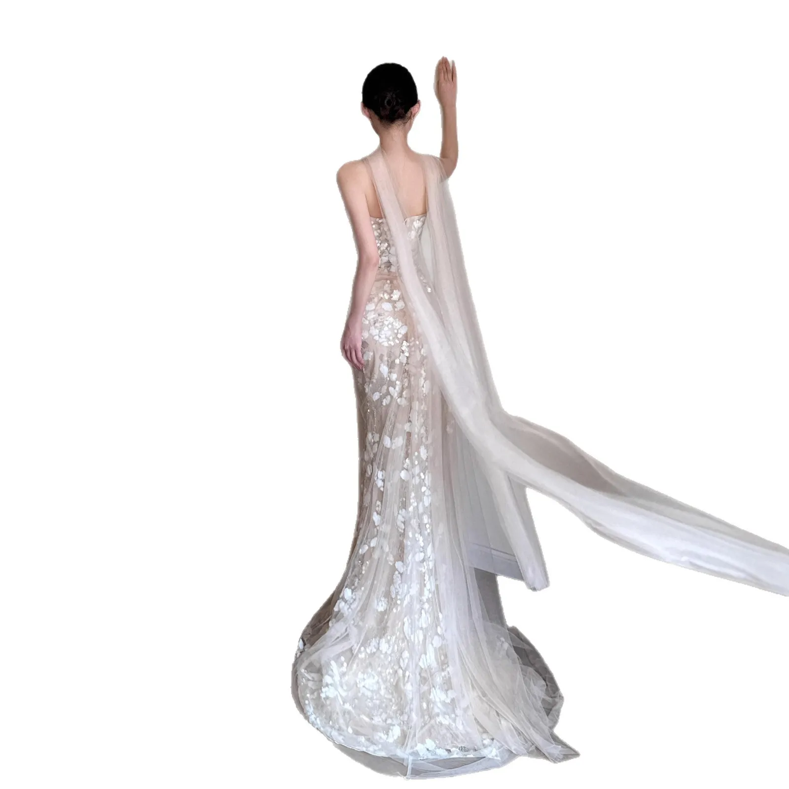 Elegant Strapless Fishtail Wedding Dress for Photoshoots & Evening Events - Light Luxury French Style Waist-Cinching Design thumbnail 5