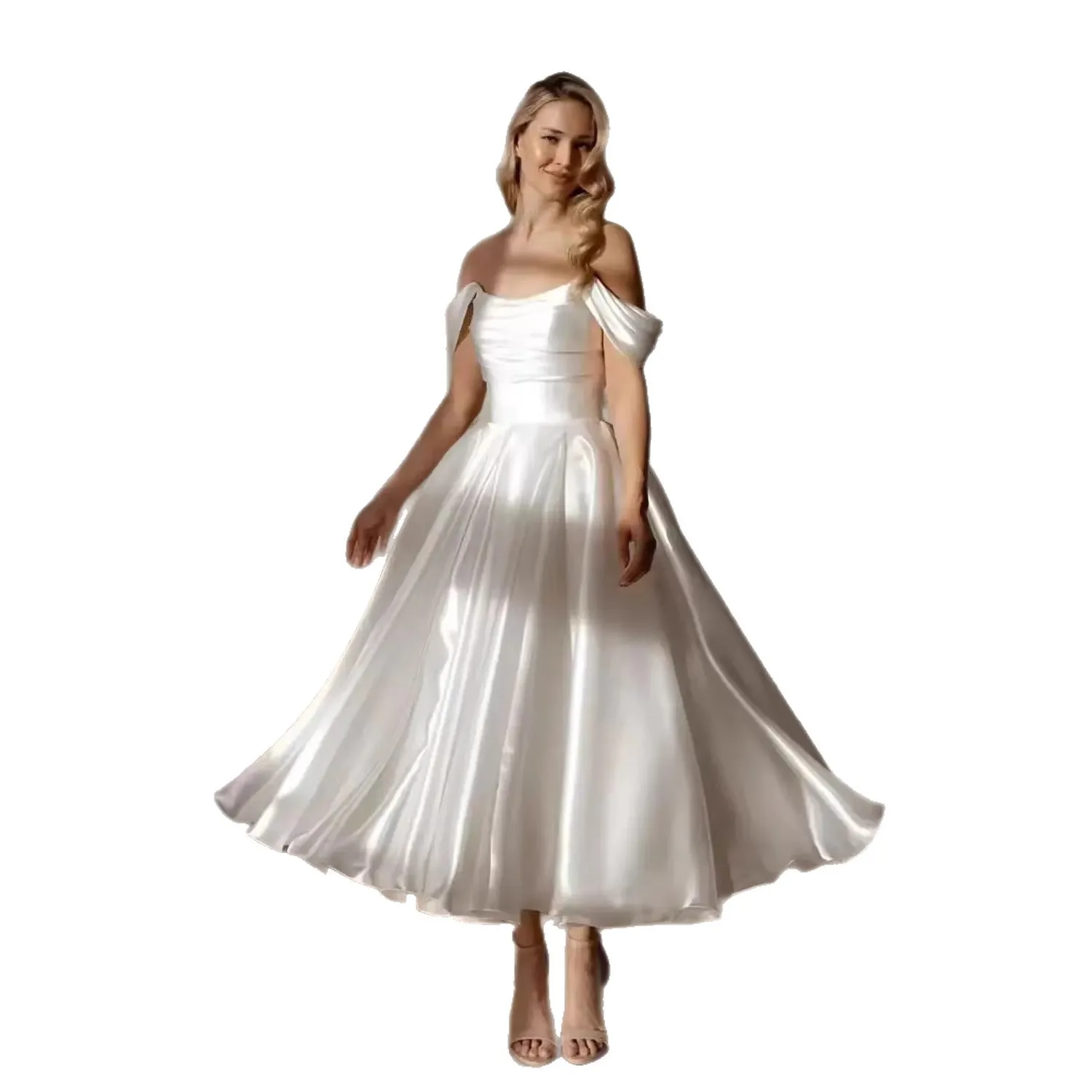 Elegant Lace-Up A-Line Wedding Dress Short Mini Skirt Bridal Gown for Parties and Special Occasions thumbnail 5