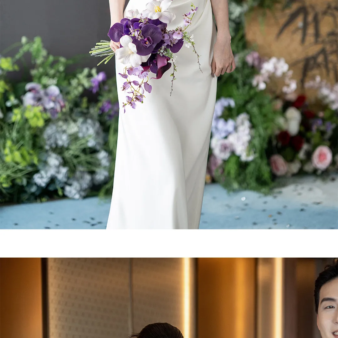 Elegant French Style Off-Shoulder Wedding Dress for Women - 2026 New Model High-End Engagement & Registration White Gown showcase 15