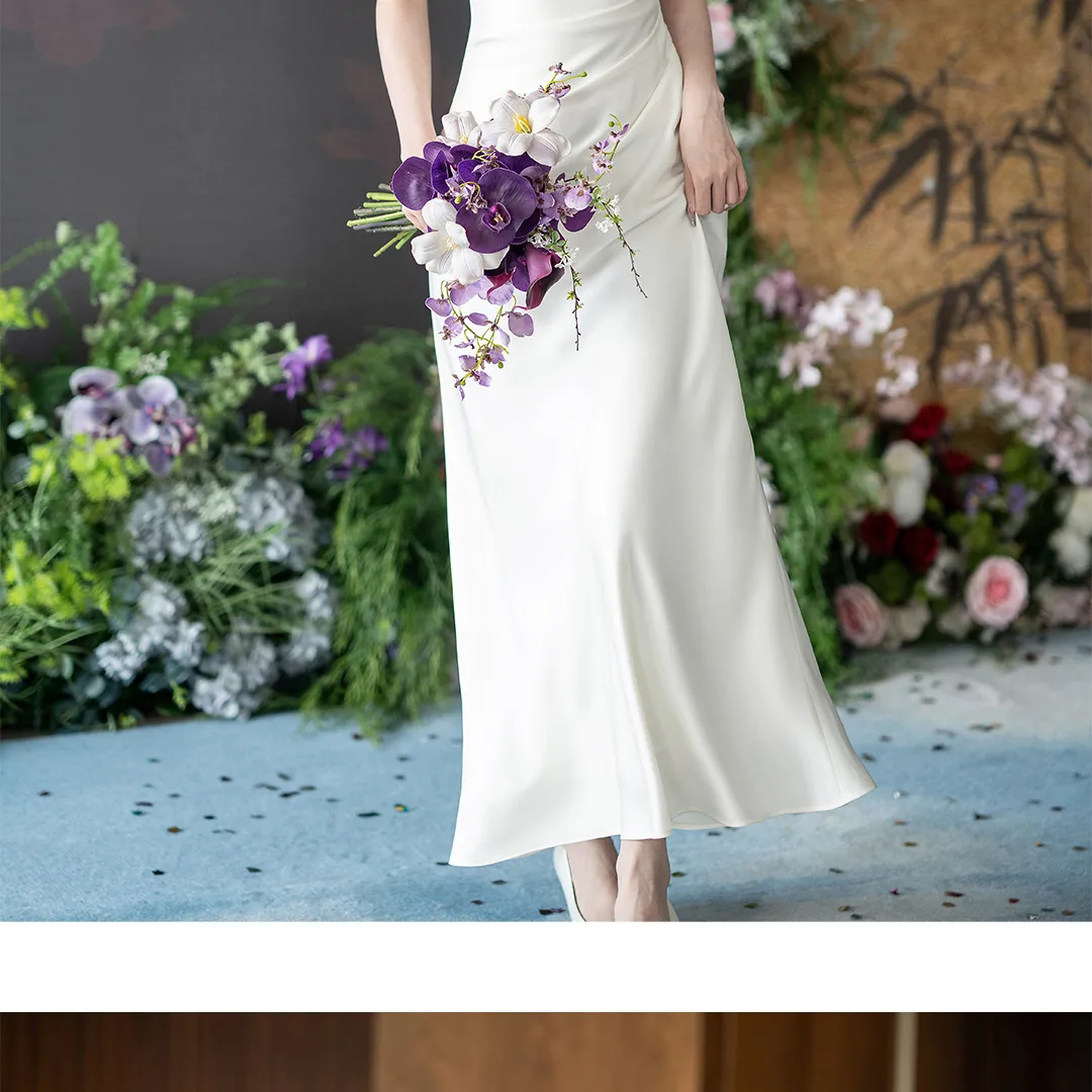 Elegant French Style Off-Shoulder Wedding Dress for Women - 2026 New Model High-End Engagement & Registration White Gown showcase 18