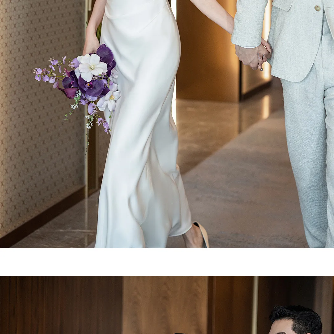 Elegant French Style Off-Shoulder Wedding Dress for Women - 2026 New Model High-End Engagement & Registration White Gown showcase 6