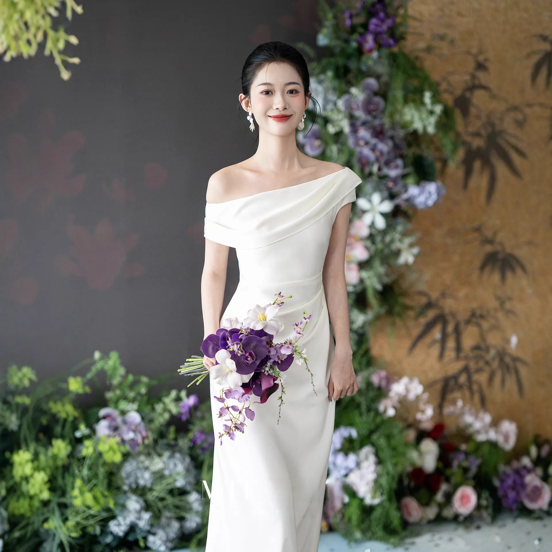 Elegant French Style Off-Shoulder Wedding Dress for Women - 2026 New Model High-End Engagement & Registration White Gown thumbnail 3
