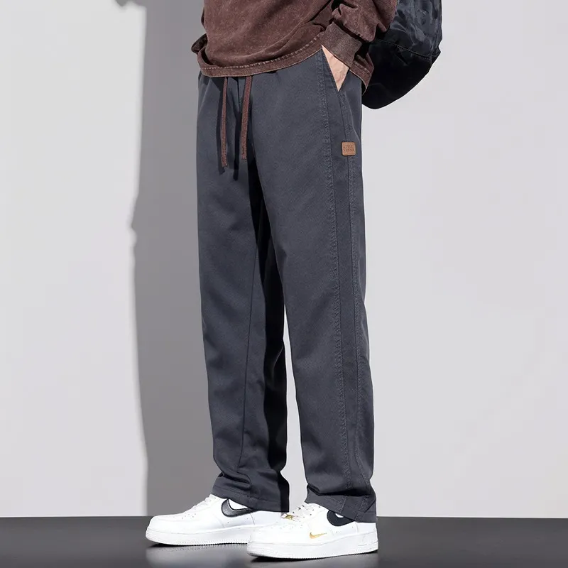 Men's Loose Fit Casual Cargo Pants 2025 Spring Autumn Collection - Thick Straight Leg Versatile Wide-Leg Trousers for Everyday Comfort and Style thumbnail 9
