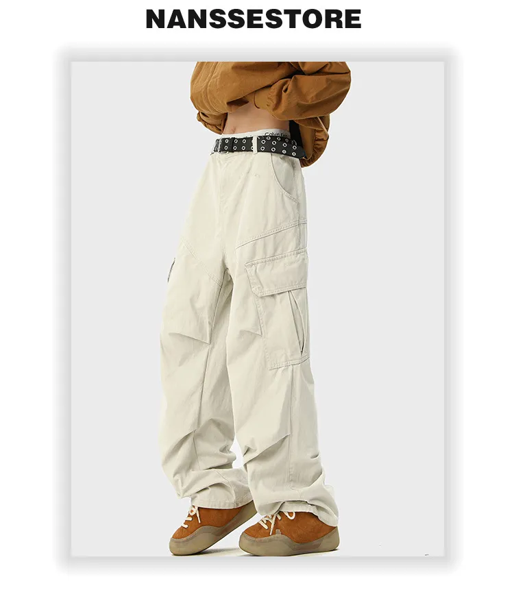 Men's Spring Autumn Casual Wide-Leg Overalls Pants - American Style Trendy Loose Fit Straight Leg Denim Jumpsuit for Fashionable Streetwear showcase 7