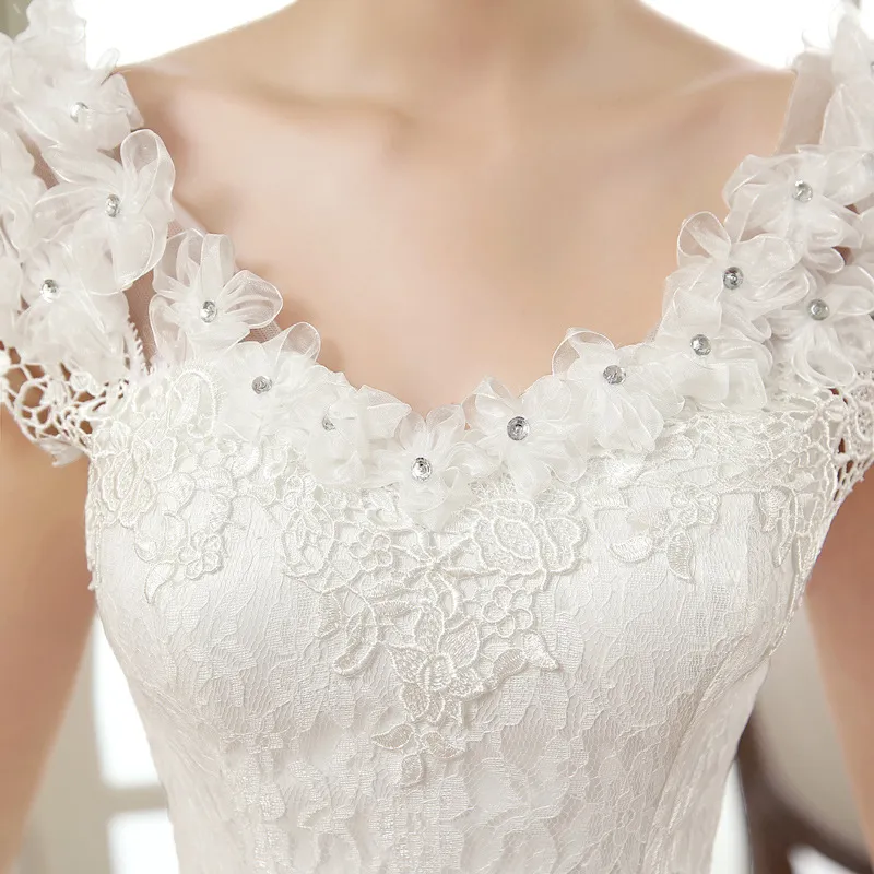 Elegant Plus Size Wedding Dress for Women, Slim Fit Floor-Length Lace Floral Off-Shoulder Design for Spring 2026 Bridal Collection thumbnail 2