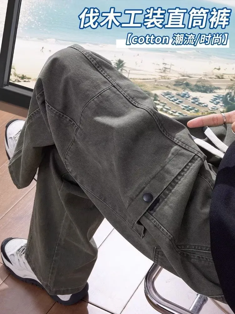 American Cleanfit Lumberjack Casual Pants for Men - Loose Fit Straight Leg Versatile Trousers for Spring & Autumn 2025 showcase 1