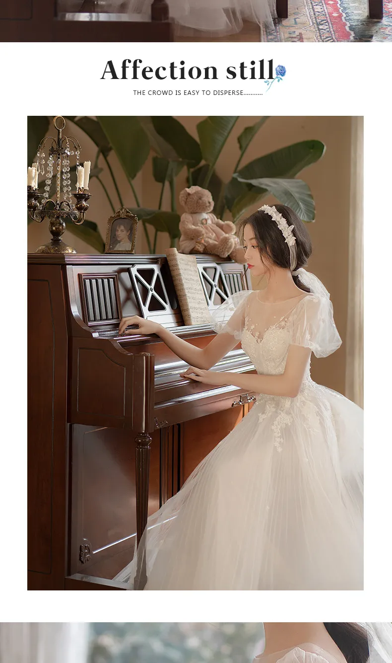 Elegant White Long Evening Gown Wedding Dress for Women, Super Fairy-Like Socialite Style for Banquets, Engagements, and Parties showcase 19