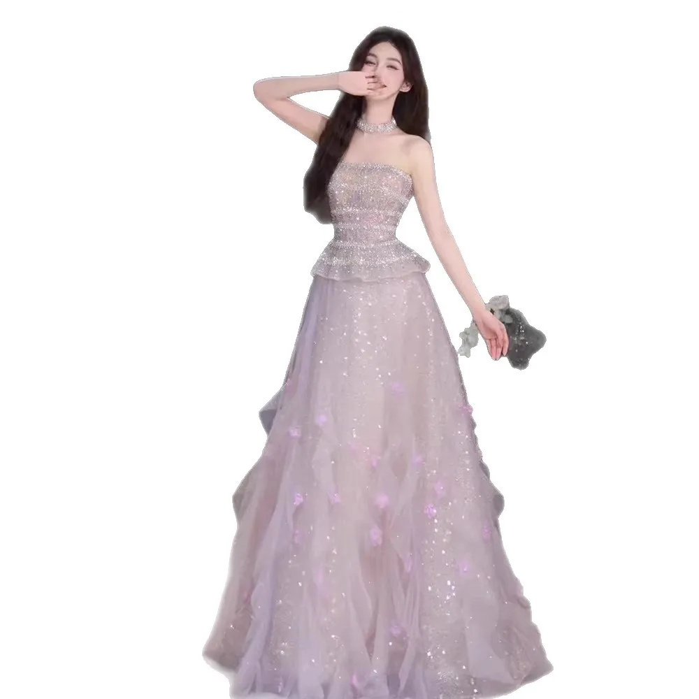 Elegant Pink Evening Gown Dress for Women 2026 Collection - Chic, Sophisticated Design for Engagements, Anniversaries, and Hosting Events thumbnail 5