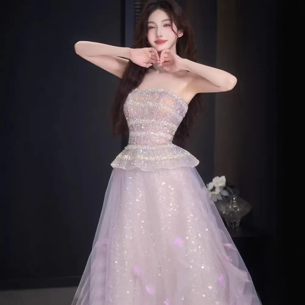 Elegant Pink Evening Gown Dress for Women 2026 Collection - Chic, Sophisticated Design for Engagements, Anniversaries, and Hosting Events thumbnail 3