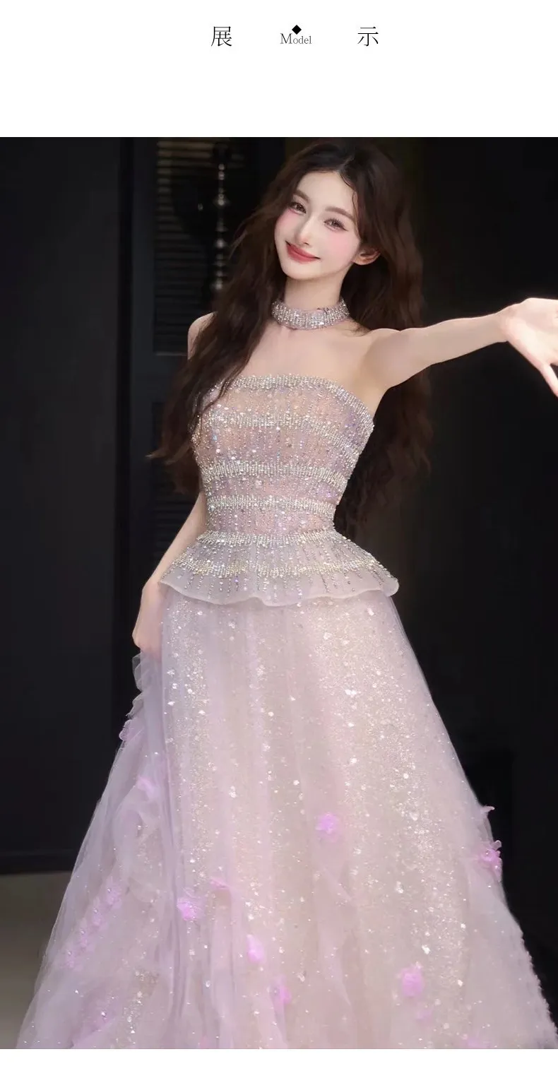 Elegant Pink Evening Gown Dress for Women 2026 Collection - Chic, Sophisticated Design for Engagements, Anniversaries, and Hosting Events showcase 5