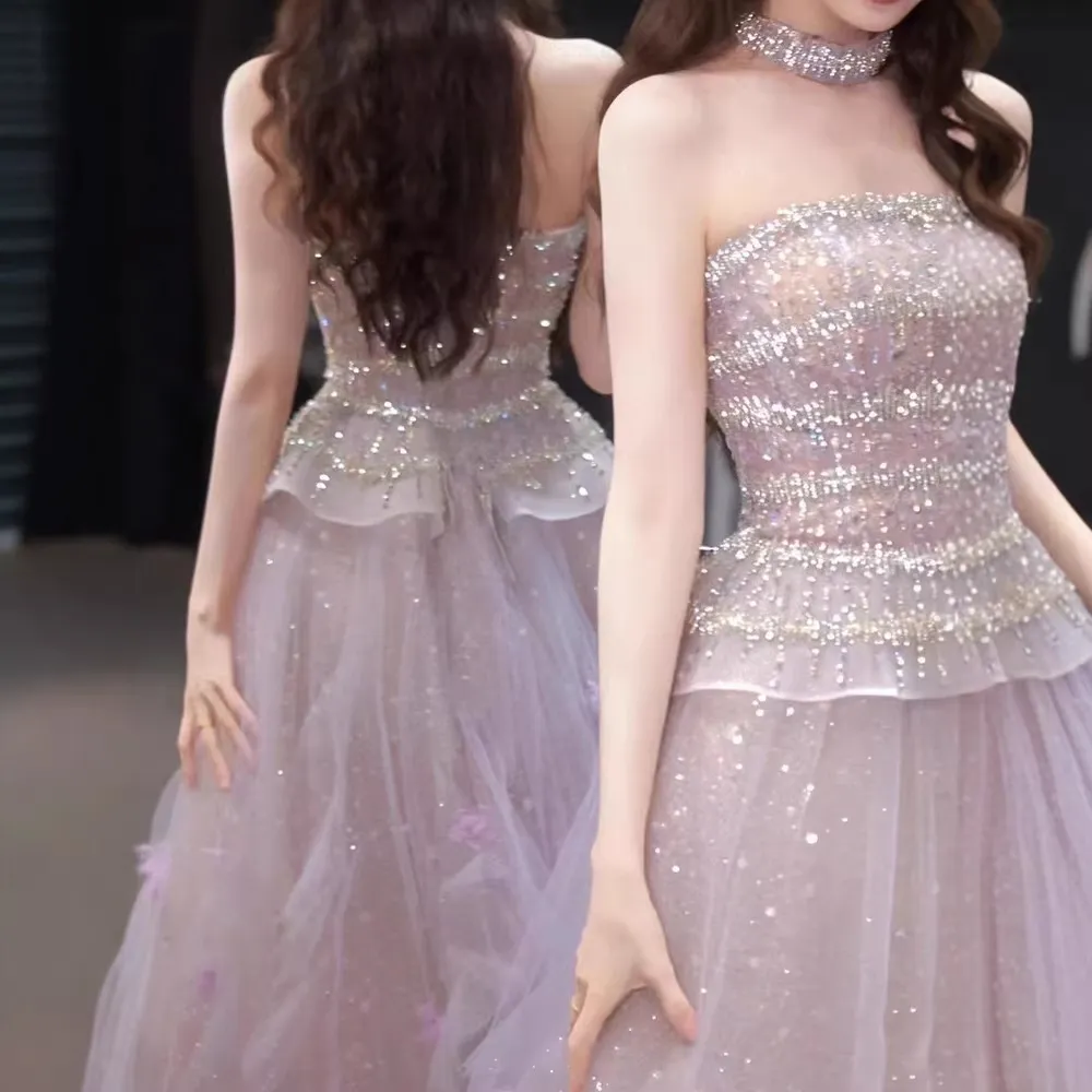 Elegant Pink Evening Gown Dress for Women 2026 Collection - Chic, Sophisticated Design for Engagements, Anniversaries, and Hosting Events thumbnail 2