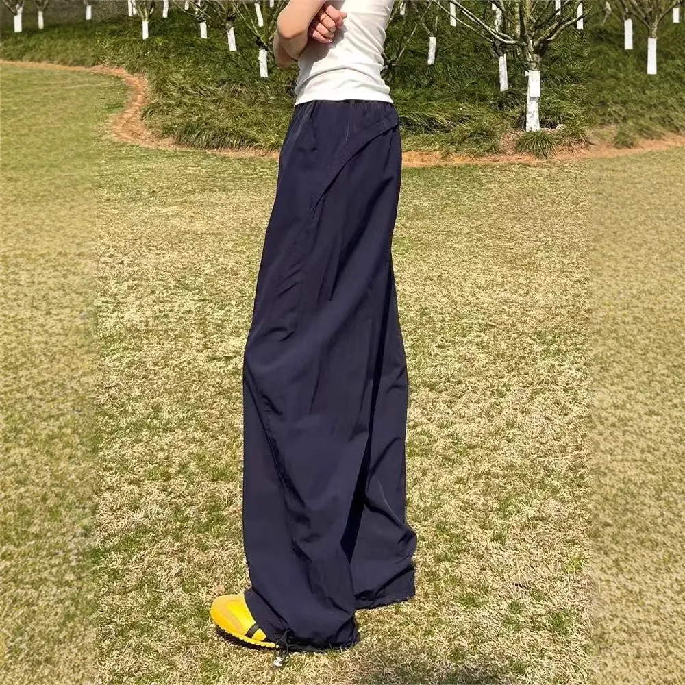 American Style Quick-Drying Sports Cover Pants for Women & Men - High Waist Slimming Casual Wide-Leg Trousers for Summer 2025 thumbnail 3