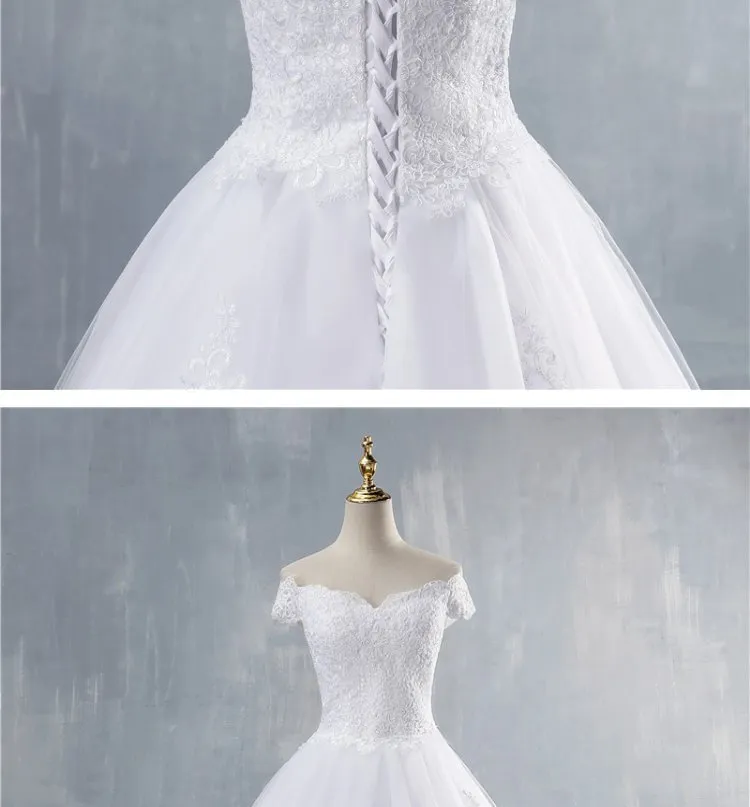Elegant White Bridal Wedding Dress with Train, Slim Fit, Unique Design for Brides - Perfect for Special Occasions showcase 10
