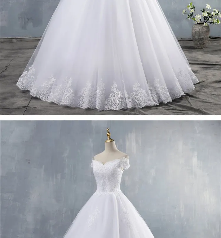 Elegant White Bridal Wedding Dress with Train, Slim Fit, Unique Design for Brides - Perfect for Special Occasions showcase 7