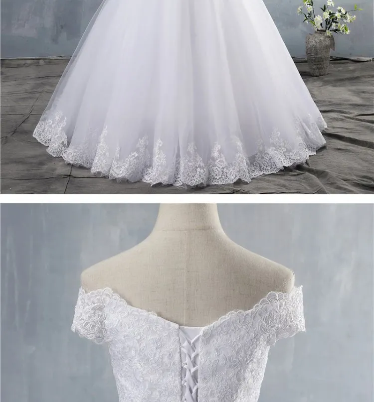 Elegant White Bridal Wedding Dress with Train, Slim Fit, Unique Design for Brides - Perfect for Special Occasions showcase 9