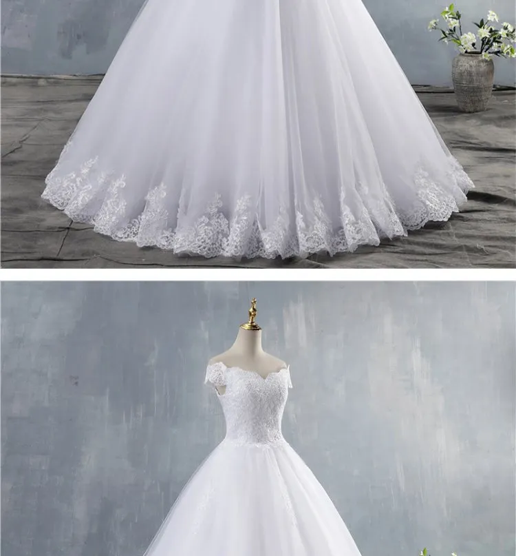 Elegant White Bridal Wedding Dress with Train, Slim Fit, Unique Design for Brides - Perfect for Special Occasions showcase 8