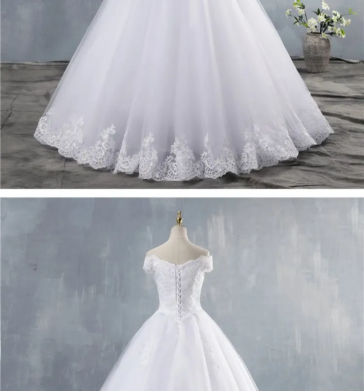 Elegant White Bridal Wedding Dress with Train, Slim Fit, Unique Design for Brides - Perfect for Special Occasions showcase 6