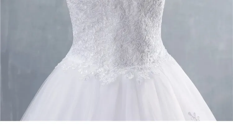 Elegant White Bridal Wedding Dress with Train, Slim Fit, Unique Design for Brides - Perfect for Special Occasions showcase 12