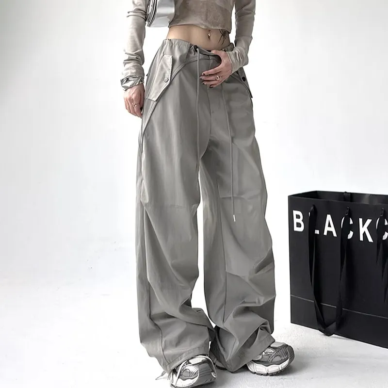 Women's Wide Leg Overalls Summer American Style Loose Fit Yuppie Floor-Length Sports Long Pants for Autumn & Summer thumbnail 8