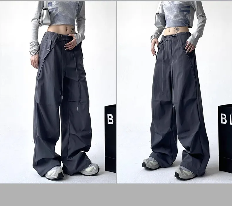 Women's Wide Leg Overalls Summer American Style Loose Fit Yuppie Floor-Length Sports Long Pants for Autumn & Summer showcase 13
