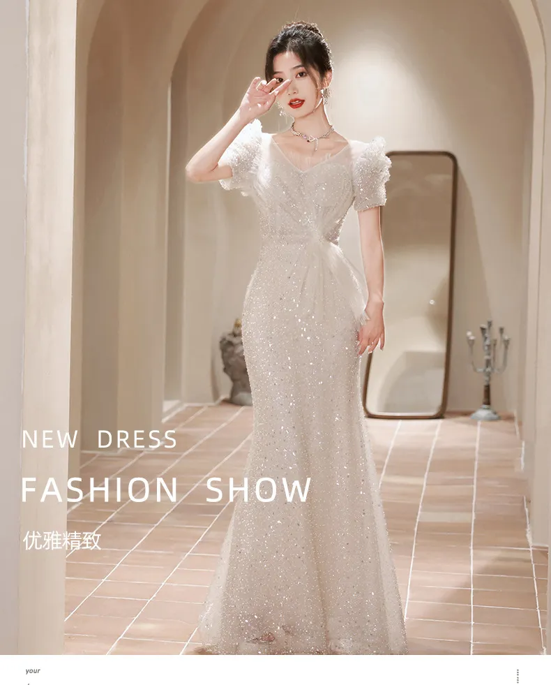 Elegant Fishtail Evening Dress for Women - Luxurious Feminine Style, Niche Wedding Guest, Hostess, Toast, Graduation Formal Gown showcase 3