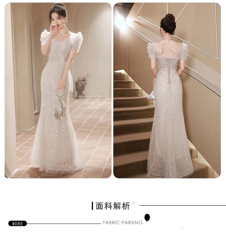Elegant Fishtail Evening Dress for Women - Luxurious Feminine Style, Niche Wedding Guest, Hostess, Toast, Graduation Formal Gown showcase 7