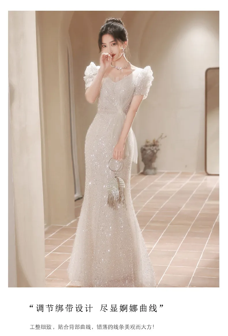 Elegant Fishtail Evening Dress for Women - Luxurious Feminine Style, Niche Wedding Guest, Hostess, Toast, Graduation Formal Gown showcase 13