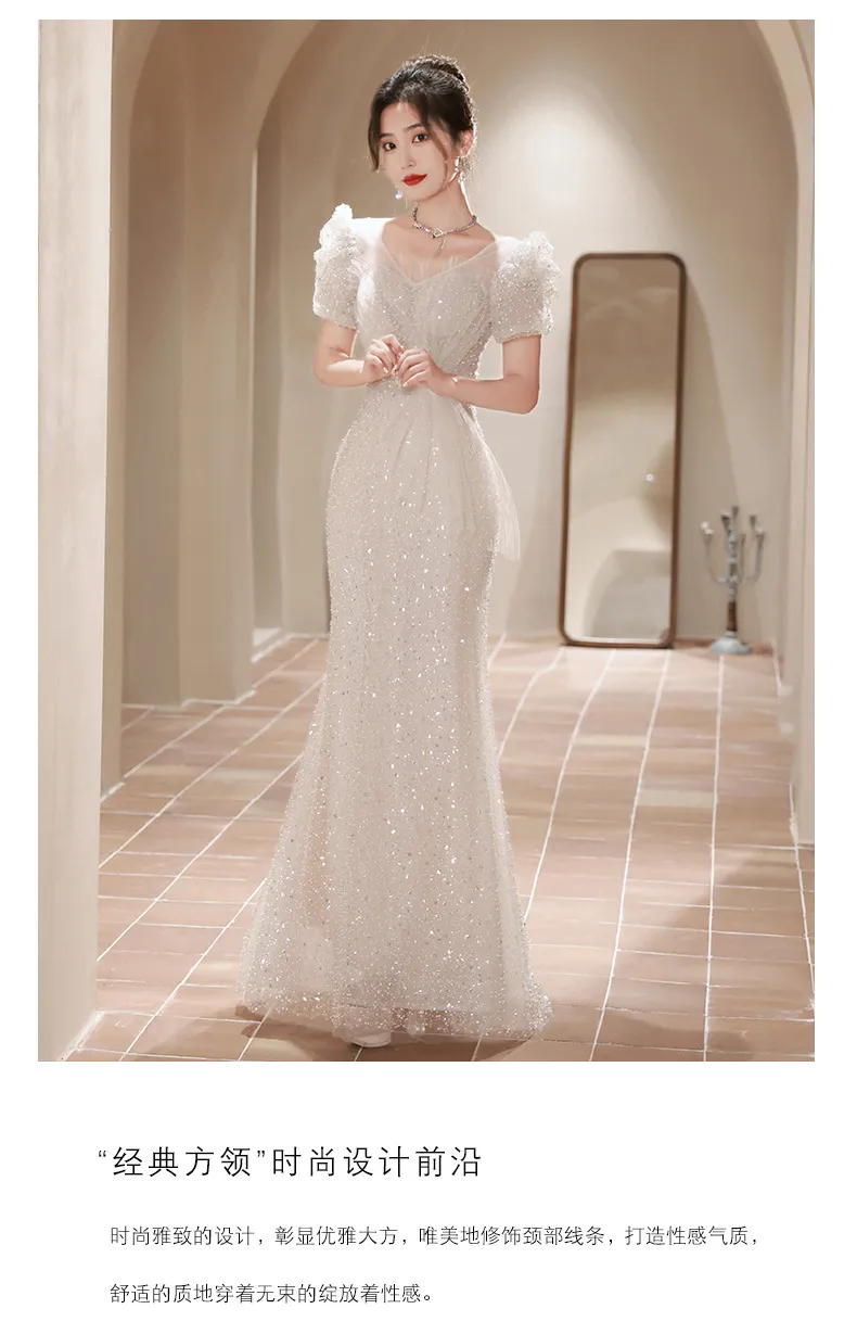 Elegant Fishtail Evening Dress for Women - Luxurious Feminine Style, Niche Wedding Guest, Hostess, Toast, Graduation Formal Gown showcase 11