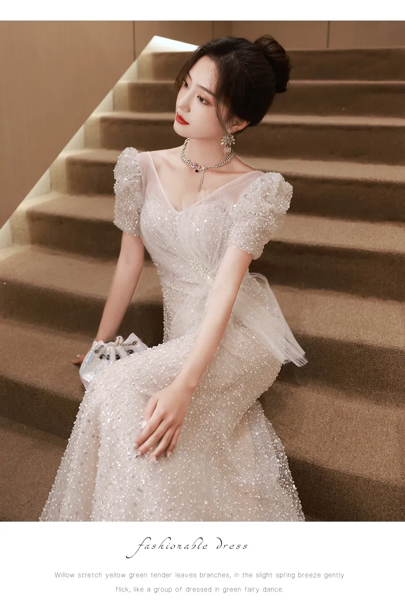 Elegant Fishtail Evening Dress for Women - Luxurious Feminine Style, Niche Wedding Guest, Hostess, Toast, Graduation Formal Gown showcase 16