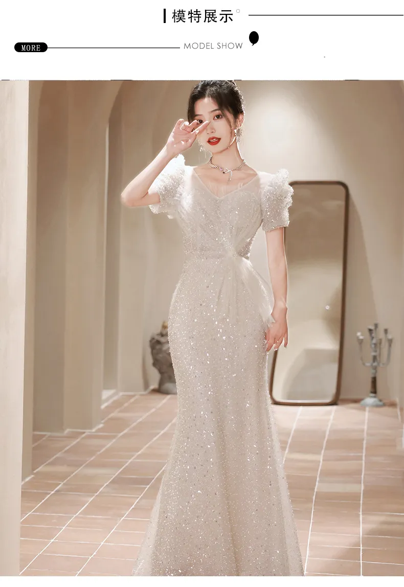 Elegant Fishtail Evening Dress for Women - Luxurious Feminine Style, Niche Wedding Guest, Hostess, Toast, Graduation Formal Gown showcase 10