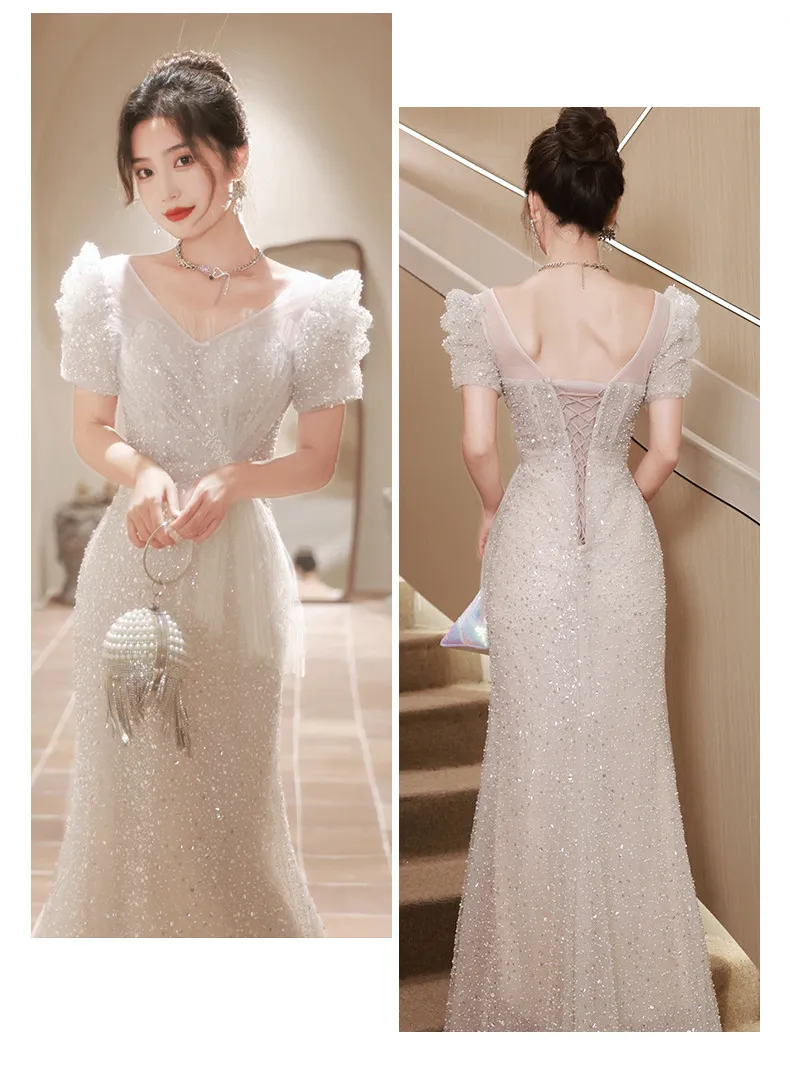 Elegant Fishtail Evening Dress for Women - Luxurious Feminine Style, Niche Wedding Guest, Hostess, Toast, Graduation Formal Gown showcase 15