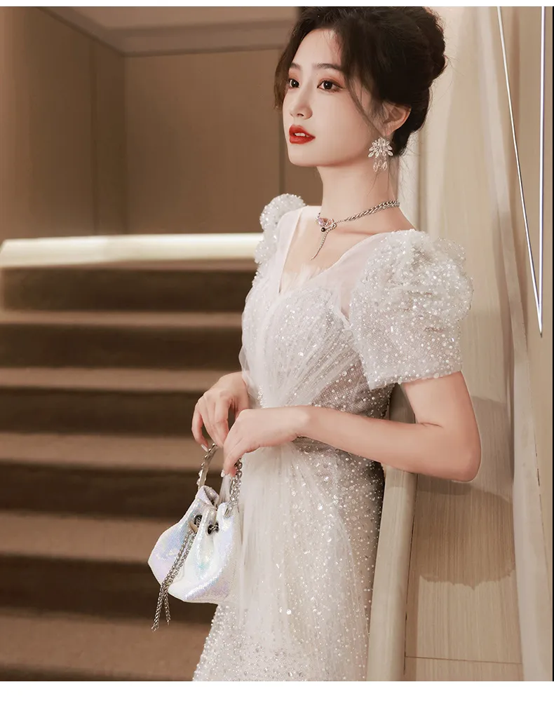 Elegant Fishtail Evening Dress for Women - Luxurious Feminine Style, Niche Wedding Guest, Hostess, Toast, Graduation Formal Gown showcase 17