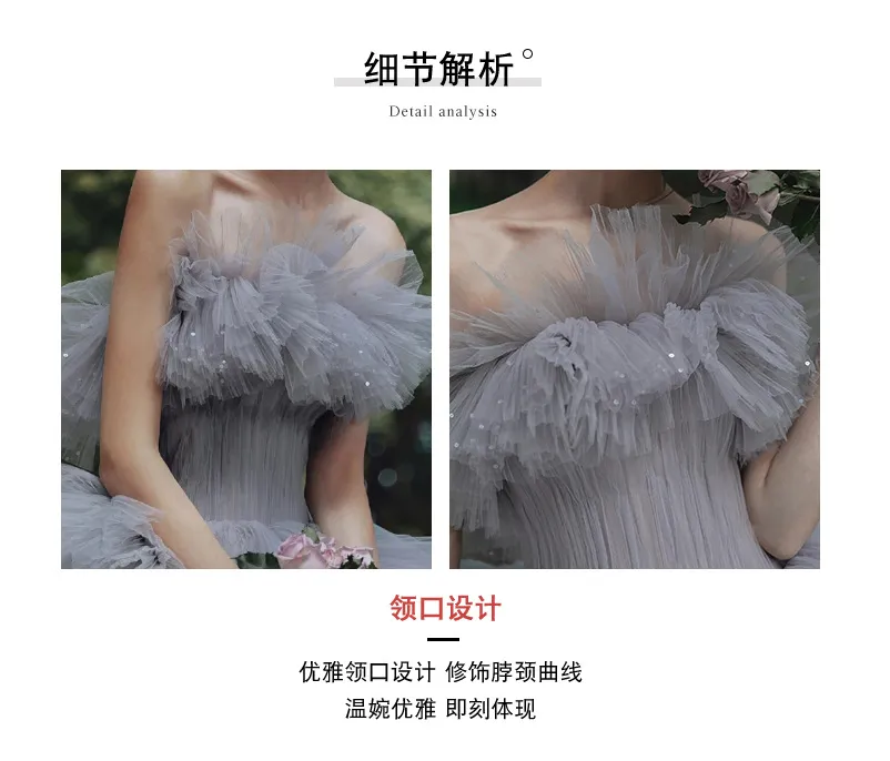 Elegant Women's Tulle Photography Wedding Dress, High-End Studio & Outdoor Photoshoot Gown, Internet Celebrity Forest Style, Trailing Cake Design for Memorable Occasions showcase 6