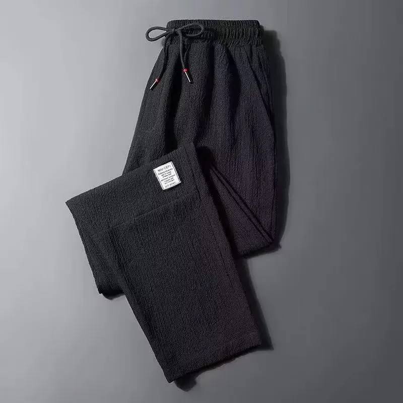 Men's Ice Silk Casual Pants 2025 Spring Summer Thin Loose Fit Work Trousers Dirty Resistant Breathable Lightweight Sports Pants for Work & Daily Wear thumbnail 3