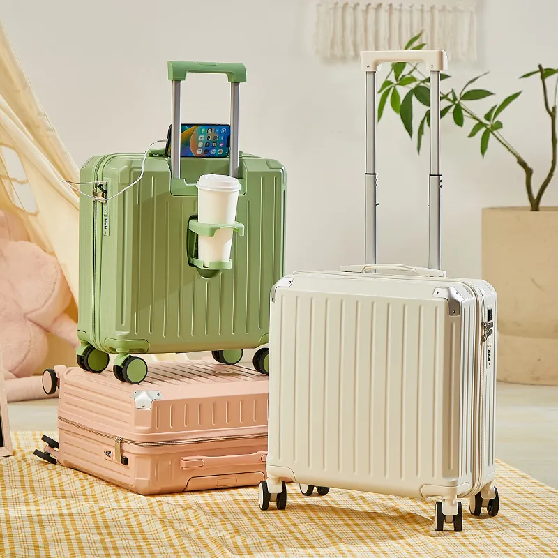 18-20 Inch Ultra-Quiet Universal Wheel Luggage Boarding Box - Durable Student & Business Travel Suitcase with Pull Rod for Easy Mobility - Image 1