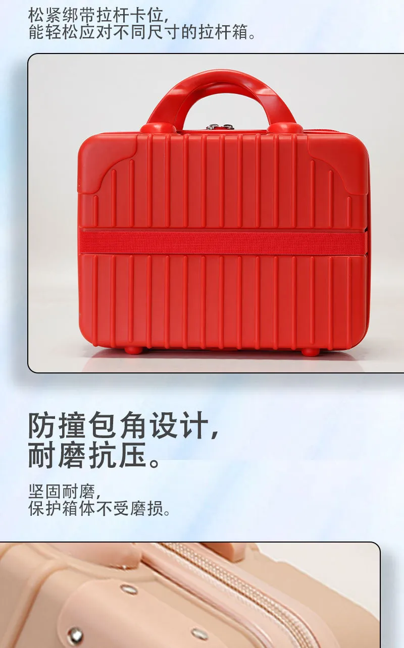 Mini 14-Inch Portable Travel Luggage Case Handheld Cosmetic Storage Box for Gifts Lightweight Makeup Organizer Packaging showcase 8